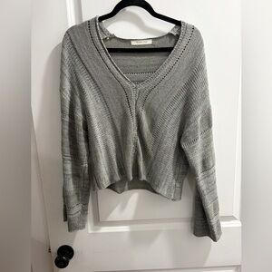 Vicki grey V-Neck Women's Sweater